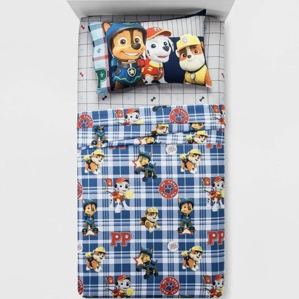 Paw Patrol Nickelodeon Twin Sheet Set Bedding Rubbie Marshall Chase NEW